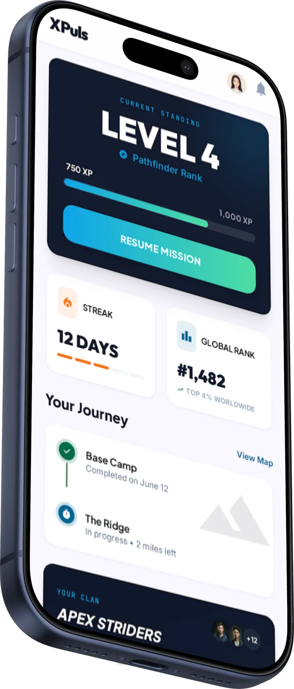 Die XPuls App mit Leveln und Streaks